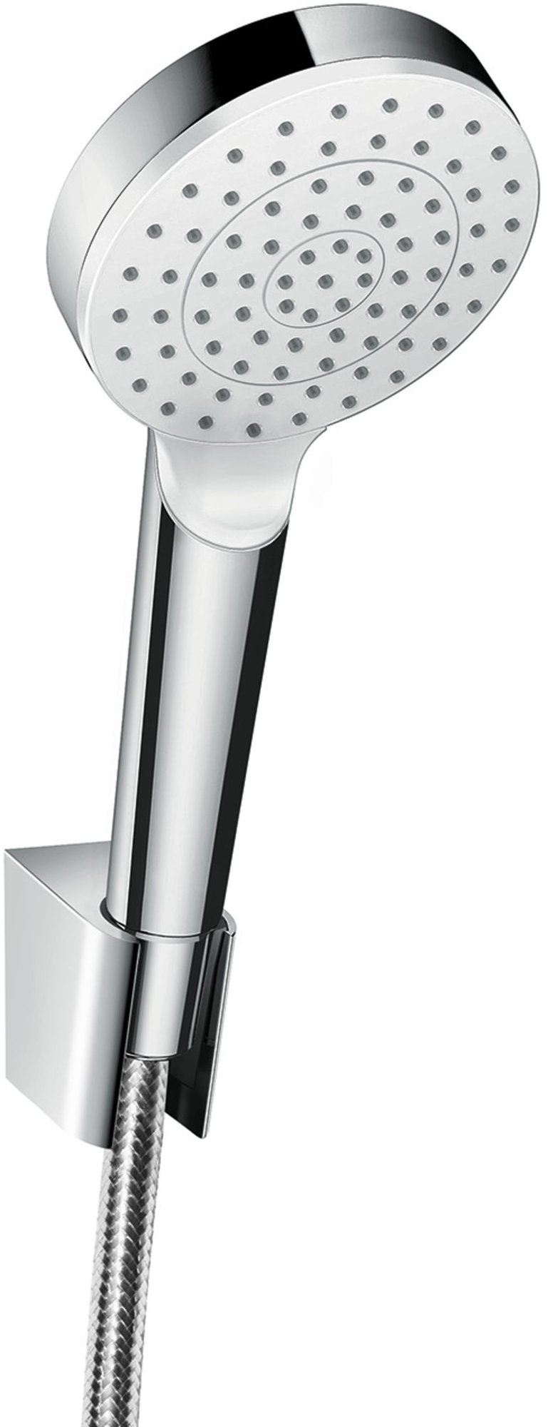 Hansgrohe Crometta / Crometta, Handdouche badset, 100mm douchekop, 1jet, 1250mm doucheslang, met douchehouder, chroom/wit