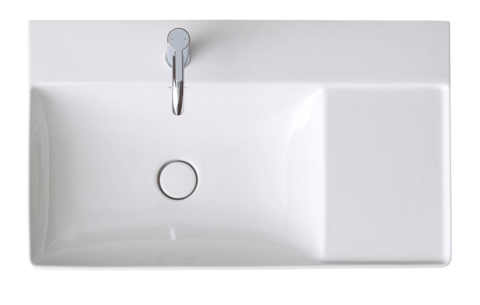 Duravit DuraSquare Wastafel 800 mm Wit Hoogglans, kraanvlak, aantal kraangaten per wasplaats: 1 – 2348800041