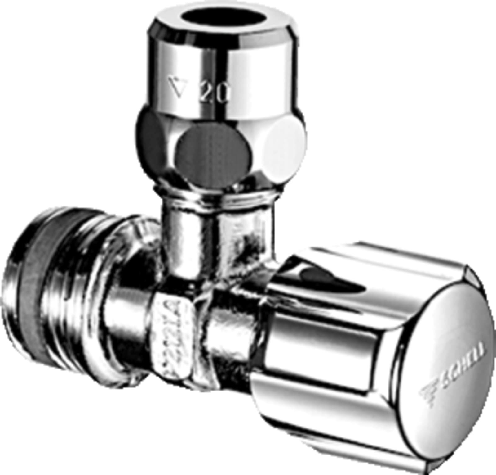 Schell stopkraan, haaks, handgreep, handgreep, 1/2", buitendraad, messing