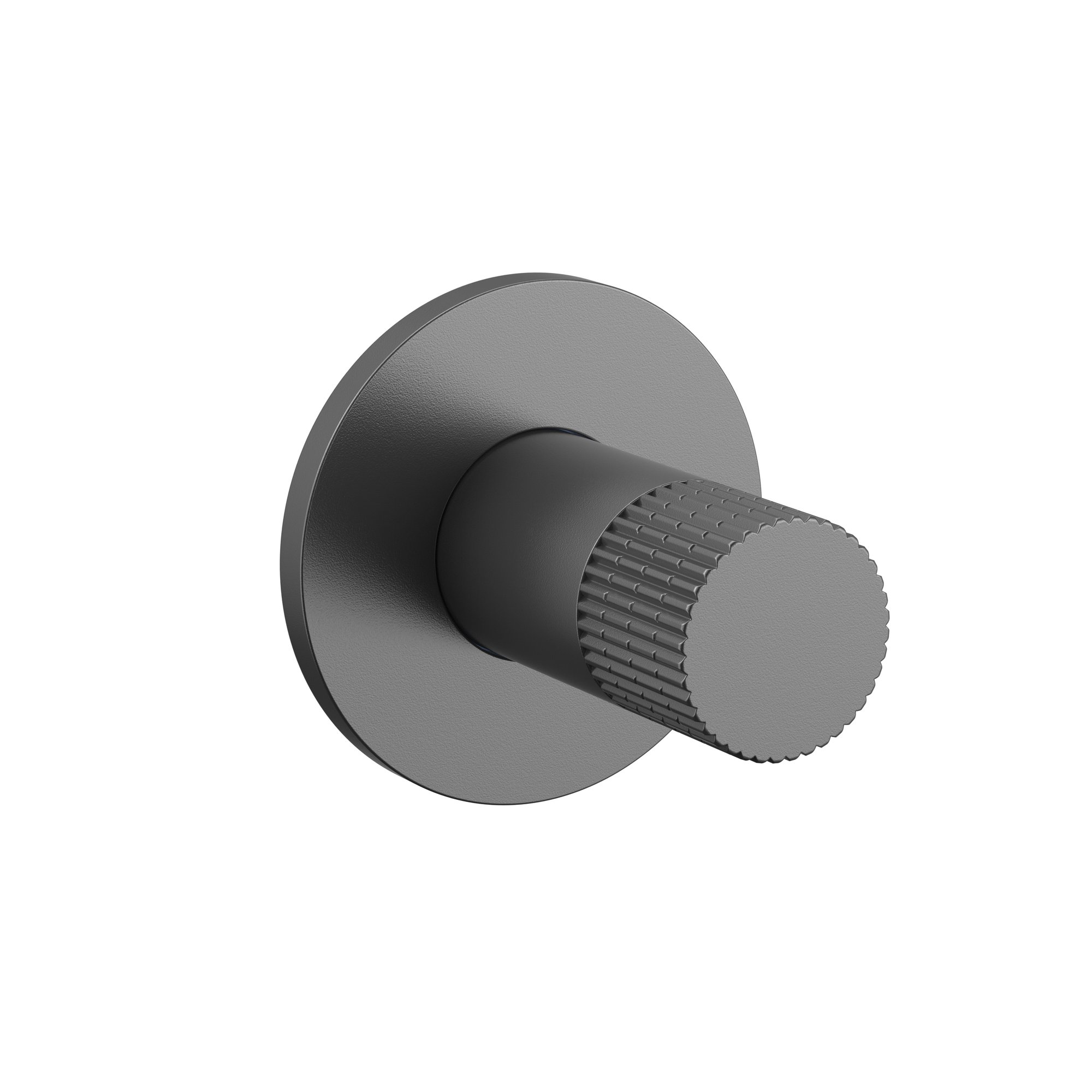 STRIA BIDETKRAAN - KOUD WATER - KNOP MET VERFIJNDE RIBBELSTRUCTUUR - GUNMETAL (PVD)