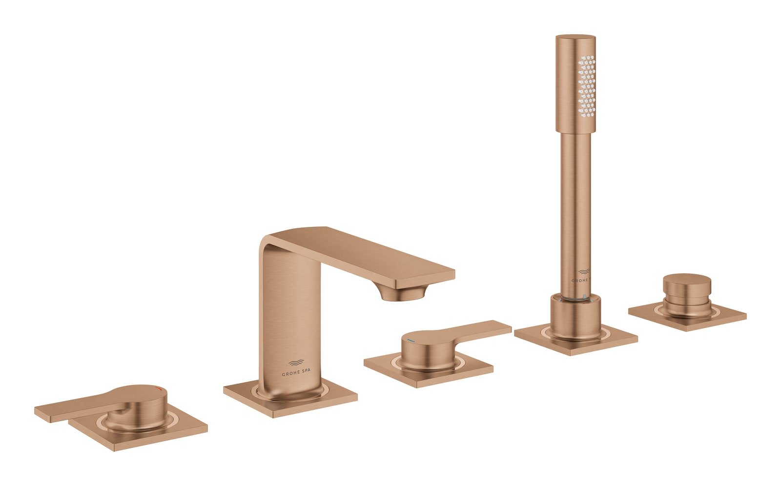 Grohe Allure inbouw vijfgats badrandcombinatie warm sunset geborsteld mat brons