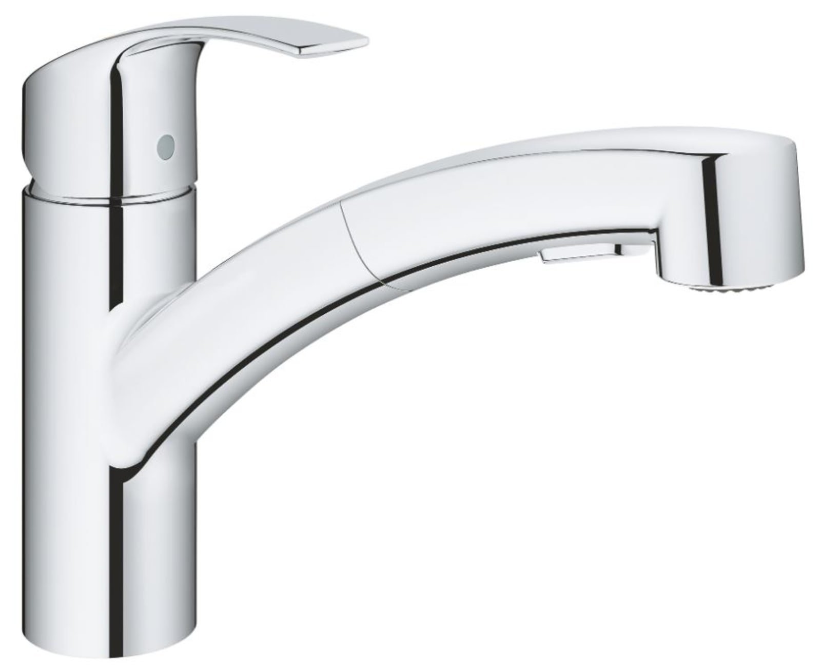 Grohe Eurosmart keukenmengkraan met lage uitloop en uittrekbare dual spray, chroom