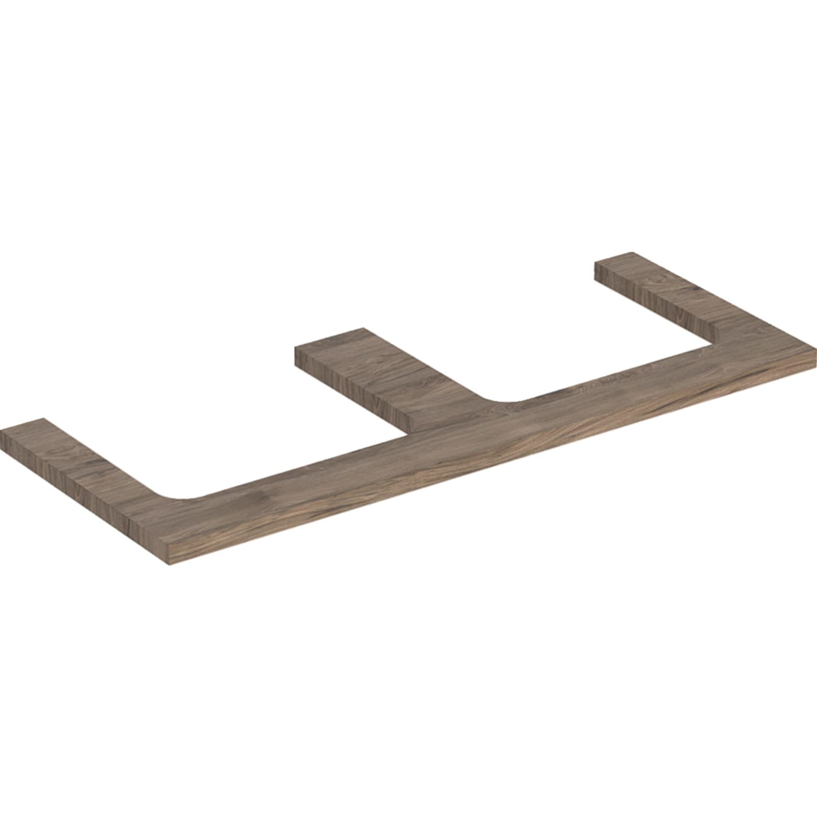 Geberit ONE wastafelblad voor opzetwastafel links en rechts 120cm notenhickory