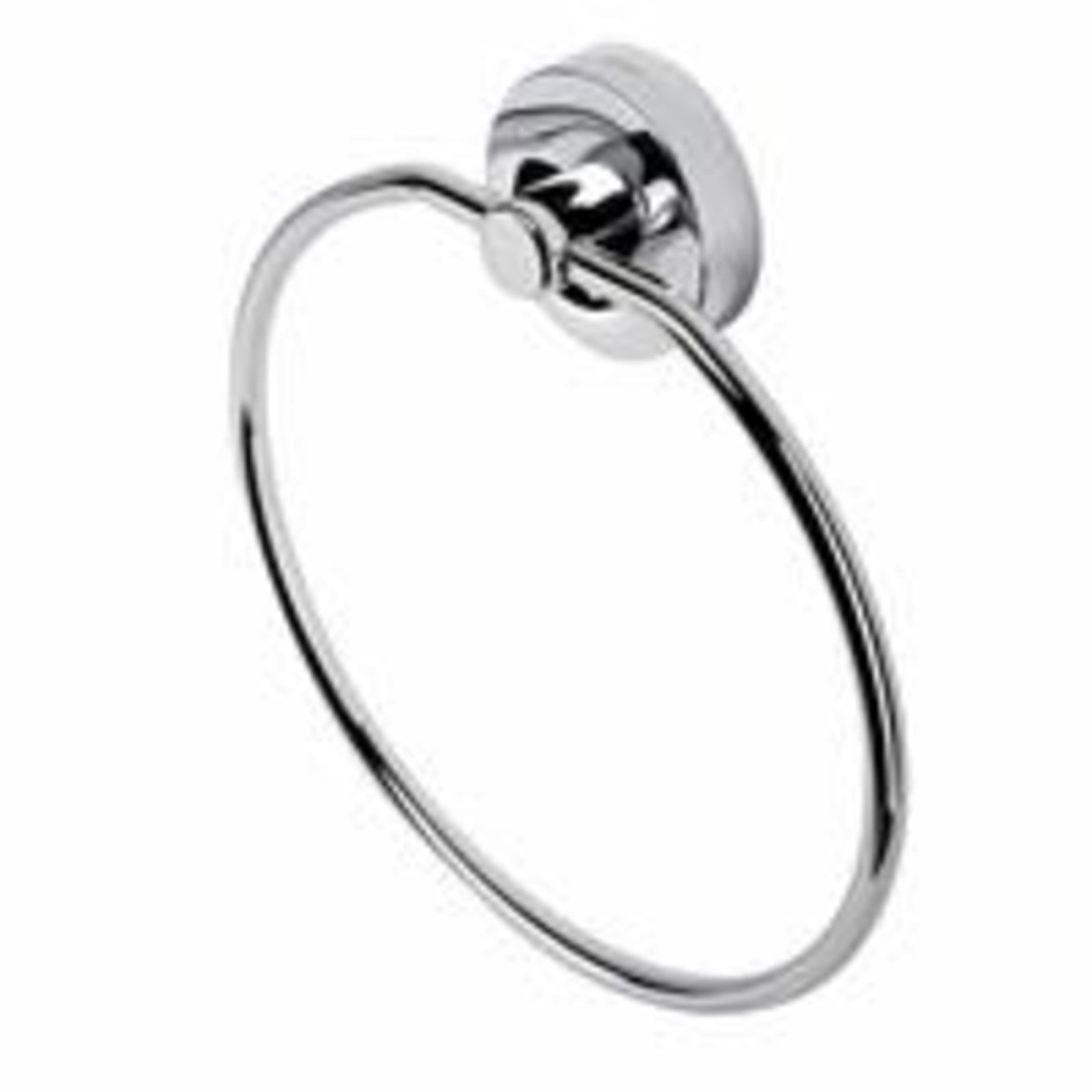 Geesa Luna handdoekhouder, ring rond, messing, 1 stang, ronde rozet, hxdxl 205x36x184mm, kleur chroom