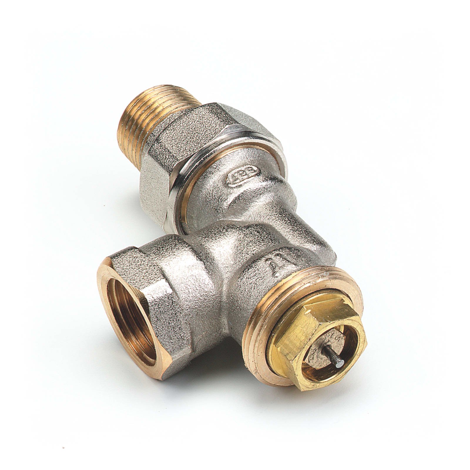 Comap thermostatische radiatorkraan met vaste Kv waarde type 908. 1/2" Haaks Verkeerd. T.b.v. M28 kop