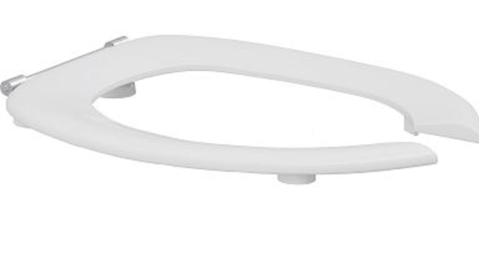 Pressalit Dania closet zitting met open voorkant, non-contact, scharnier met doorlopende pen (D92), wit