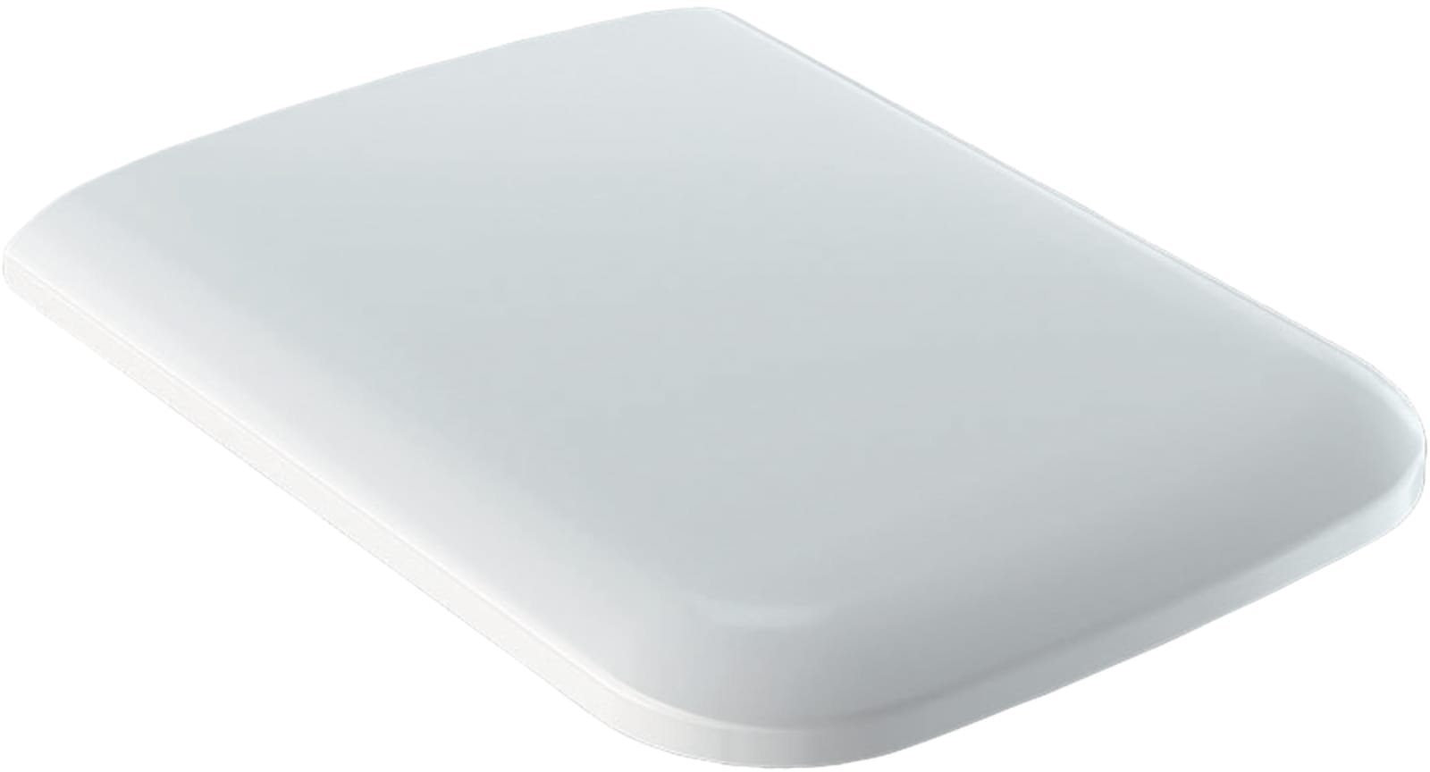 Geberit iCon, Closetzitting met deksel, vierkant, softclose, quick-release, duroplast, wit (montage van bovenaf)