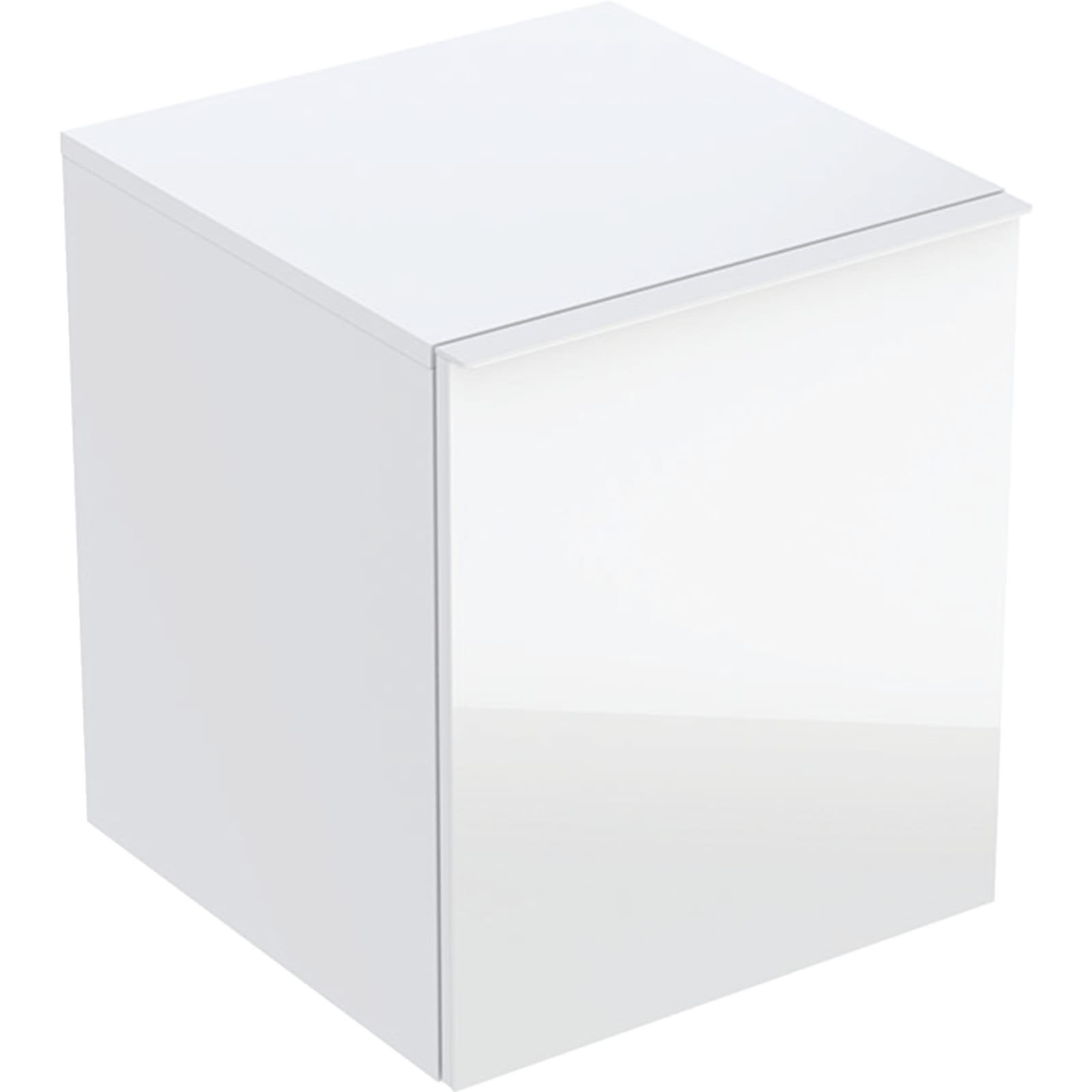 Geberit Acanto zijkast met één lade, één binnenlade B45 Wit glas