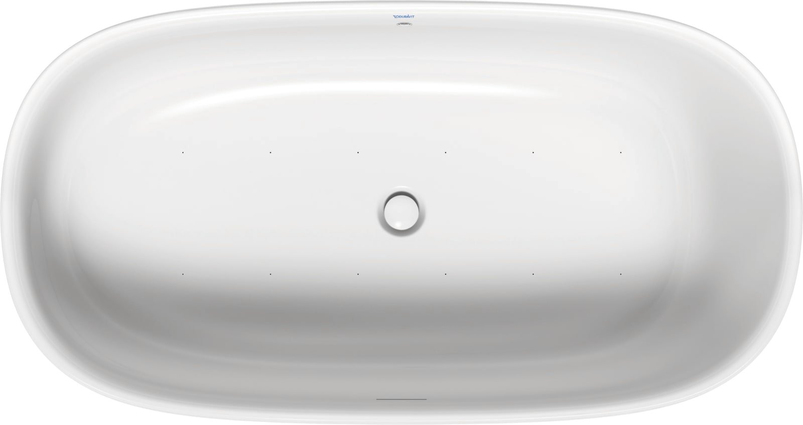 Duravit Zencha Whirlbad  1600x850 mm Wit Mat, Air-systeem, vrijstaand, materiaal: Gegoten polymeer, DuroCast Plus, ovaal, aantal rug