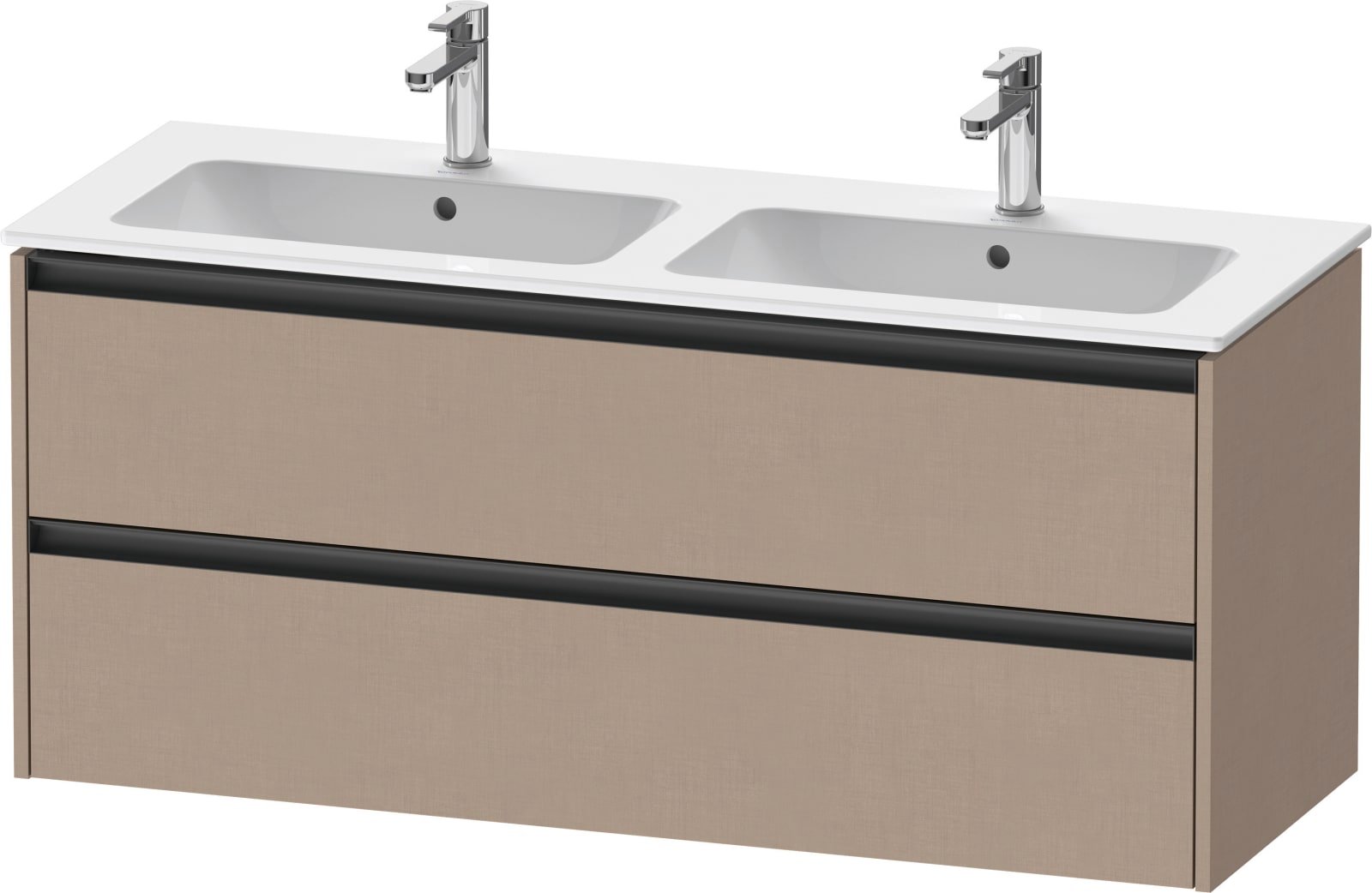 Duravit Ketho.2 Wastafelonderbouw hangend, Linnen Mat, rechthoekig, aantal kleine lades: 2 – K25266075750000