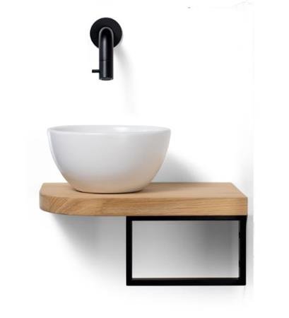 Blue Label Brondby fonteinkraan 1/2", wandmodel, tot max. 8 cm inkortbaar, mat zwart