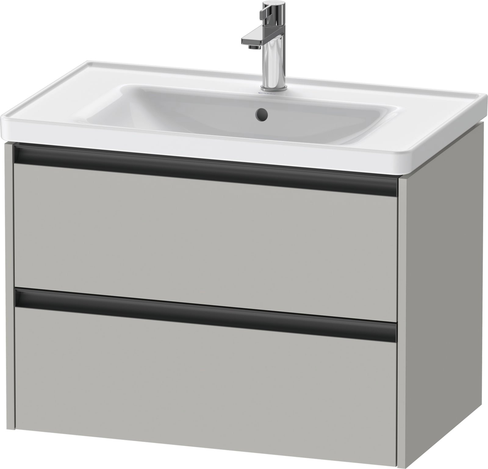 Duravit Ketho.2 Wastafelonderbouw hangend, Betongrijs Mat, rechthoekig, aantal kleine lades: 2 – K25283007070000