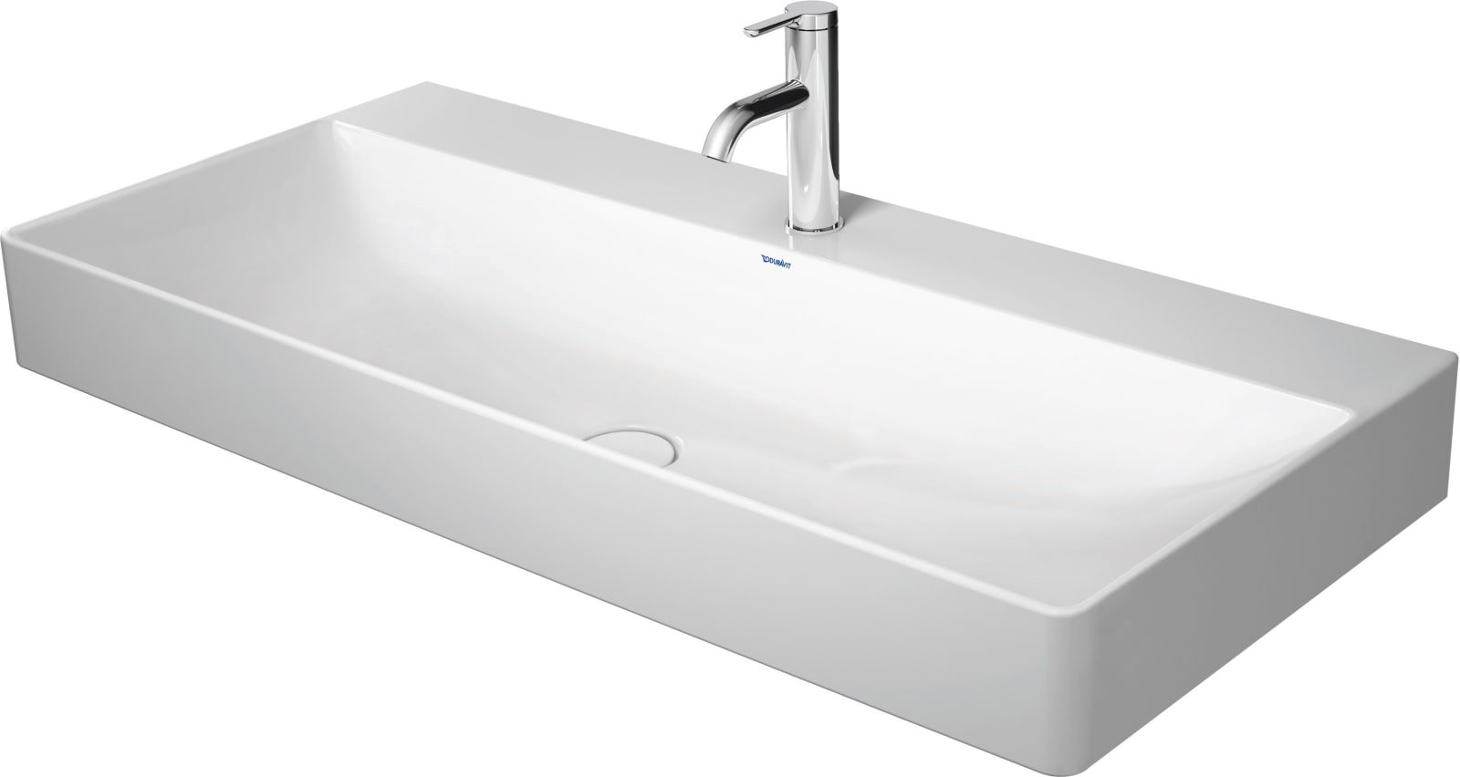 Duravit DuraSquare Wastafel 1000 mm Wit Hoogglans, kraanvlak, aantal kraangaten per wasplaats: 1, geslepen – 2353100071