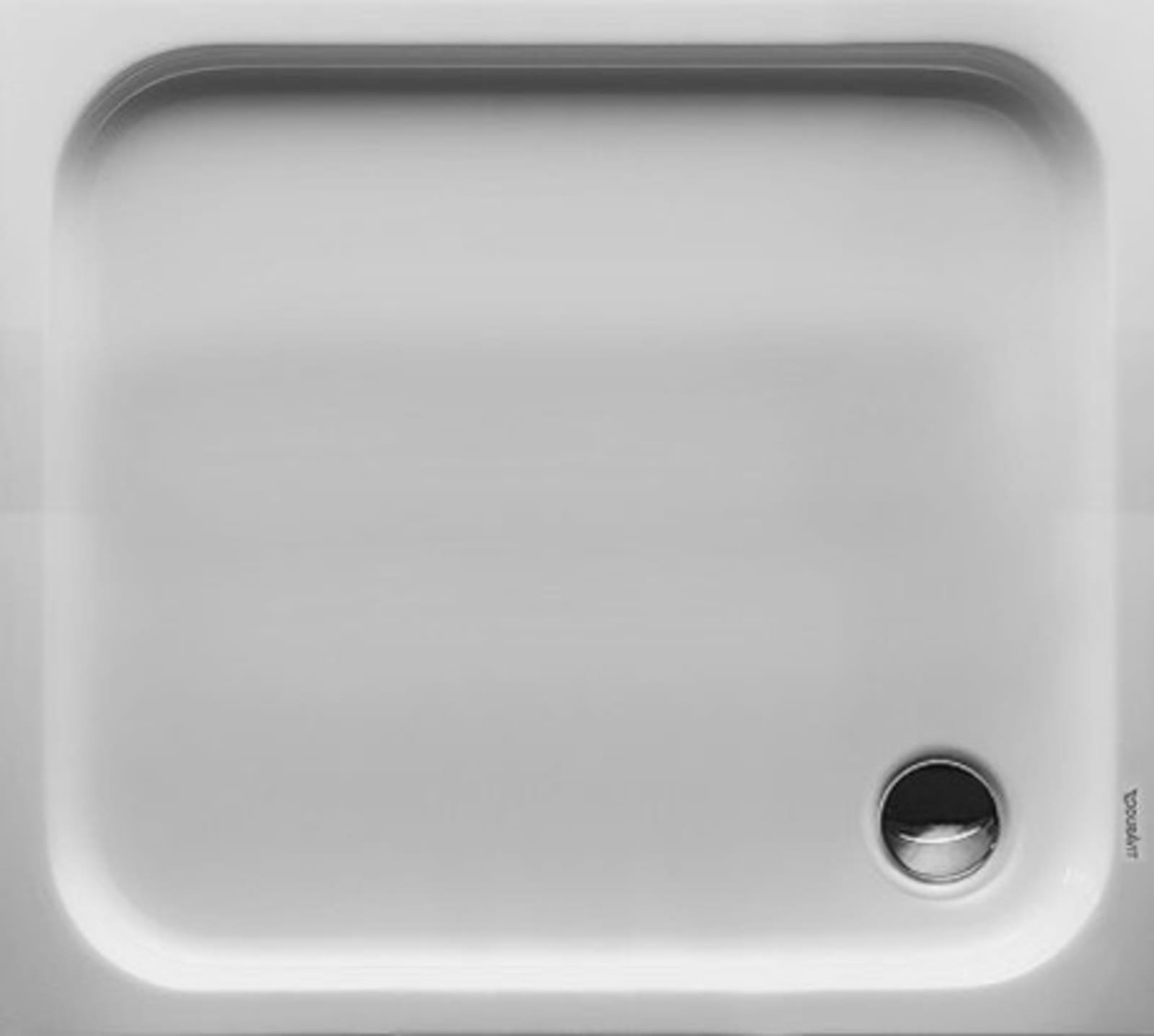 Duravit D-Code, Douchebak, rechthoekig, 90mm afvoer, acryl, 1000 x 900mm (LxB), 85mm bak, glans wit