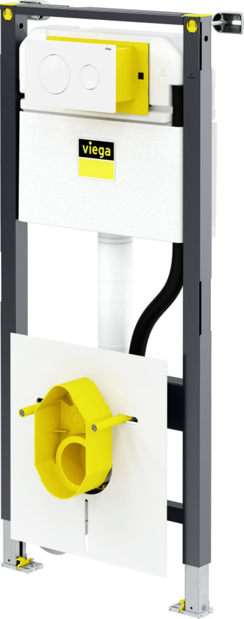 Viega Prevista Dry WC-element, met douchewc aansluiting, 1120mm, met Style20 bedieningsplaat wit