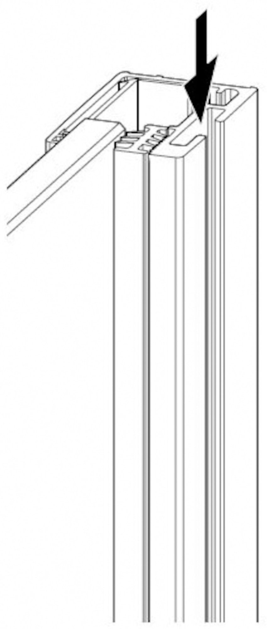 Huppe Select+, Kit, voor glas met 6mm dikte, 2000mm (H), zwart editie