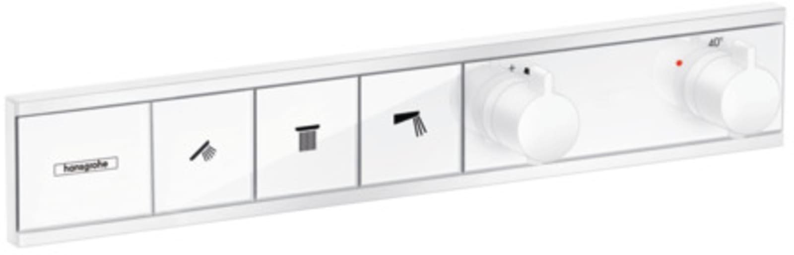 Hansgrohe, Douchethermostaat afbouwdeel, Rainselect, 3 functies, zonder wandhouder, mat wit