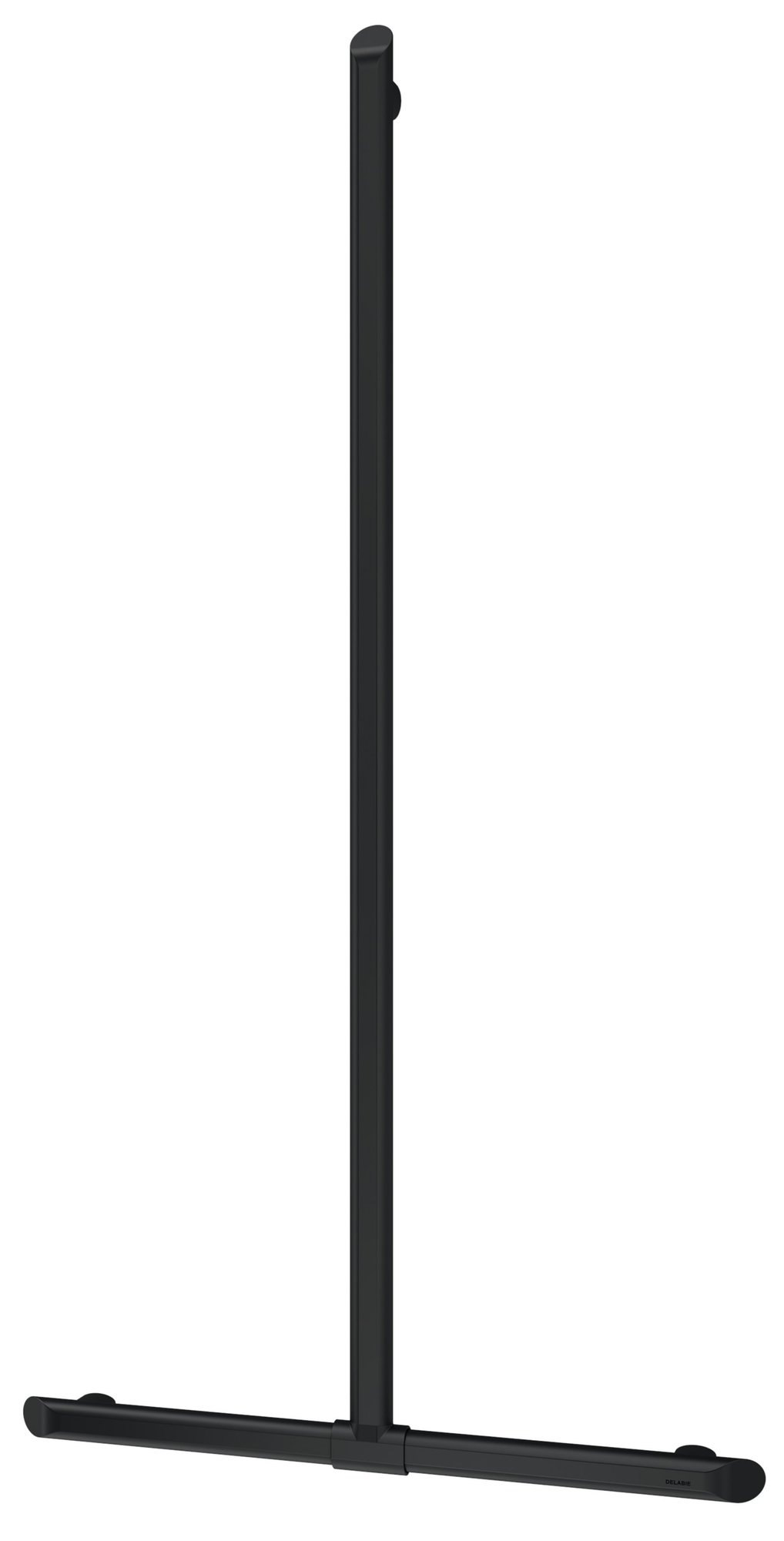 T-vormige douchestang Be-Line Ø35 H.1130x500 alu mat zwart