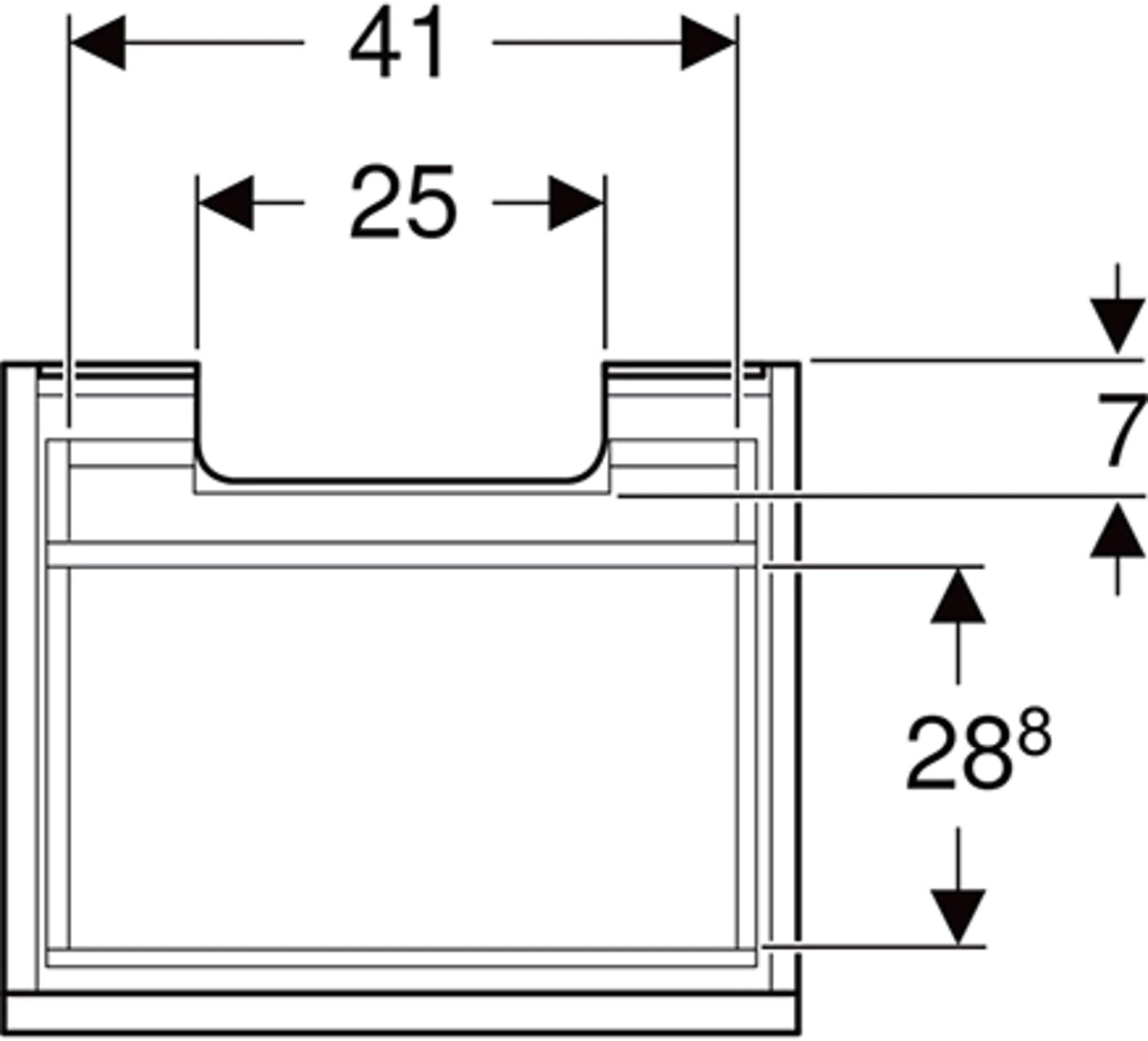 Geberit Renova Plan wastafel onderkast, met lade 55cm, lava mat