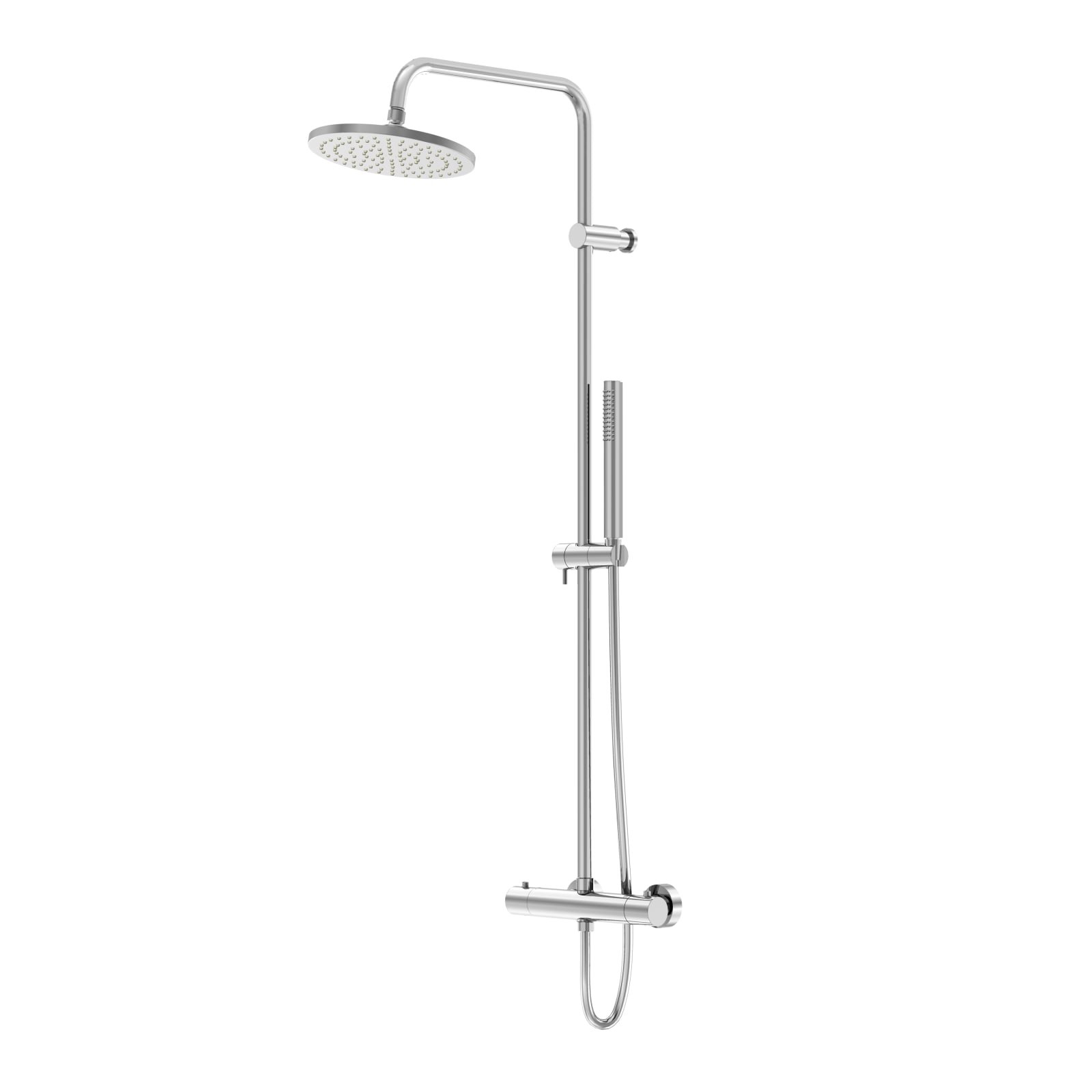 Steinberg 390 douchesysteem compleet met thermostaatkraan, regendouche en handdouche, easyclean, chroom