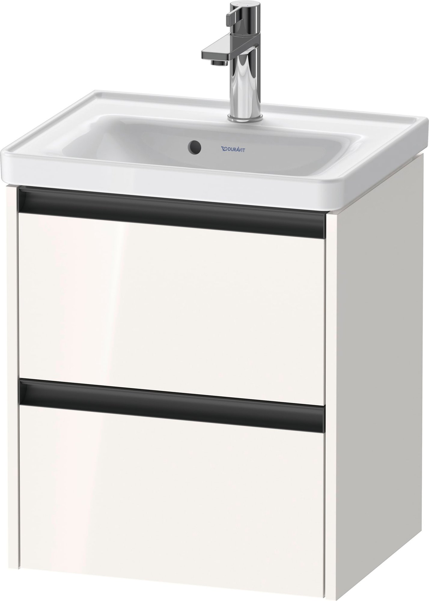 Duravit Ketho.2 Wastafelonderbouw hangend, Wit Hoogglans, rechthoekig, aantal kleine lades: 2 – K25280022220000