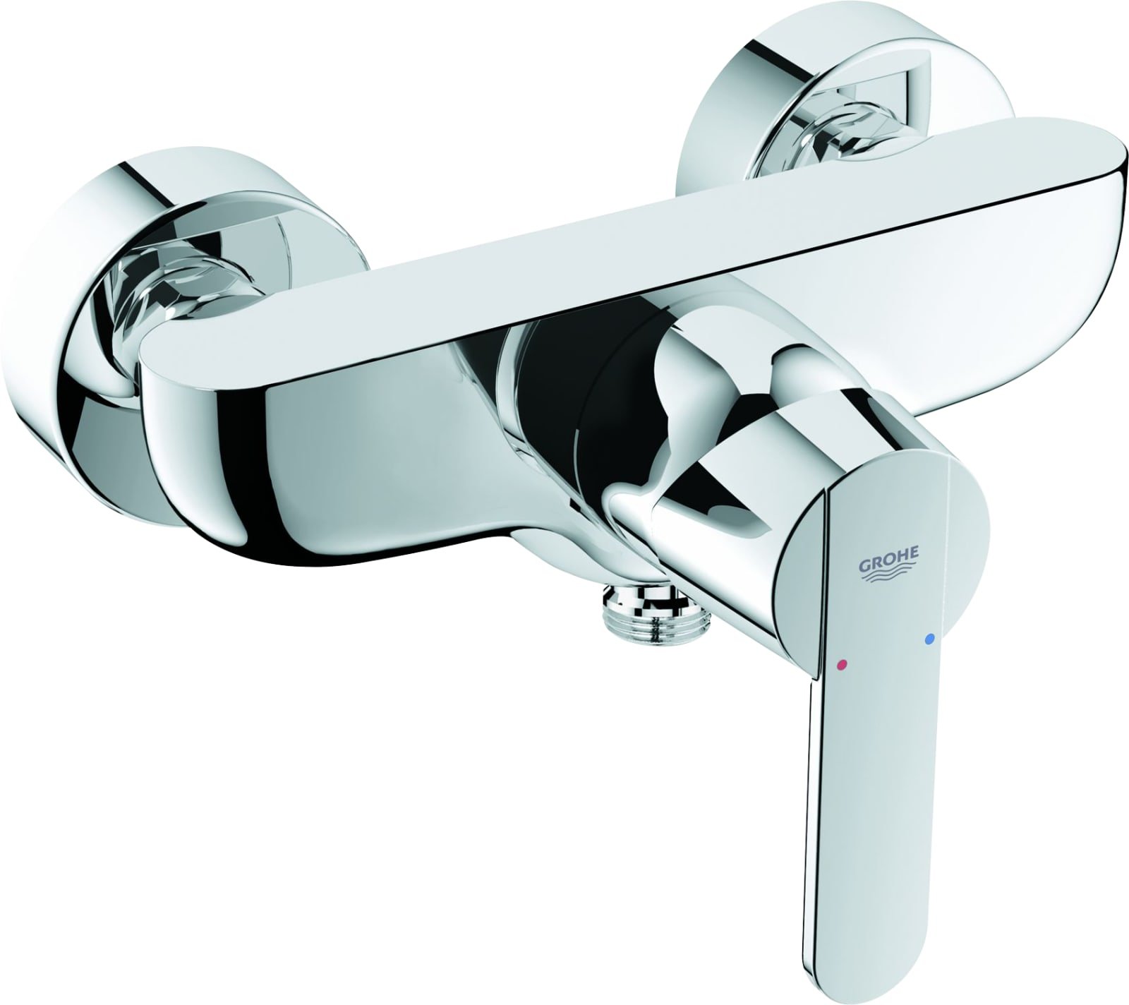 Grohe Get, Douchemengkraan, wand, eengreeps, 2-gats, cartouche keramisch, 150mm hartafstand, met koppelingen, chroom