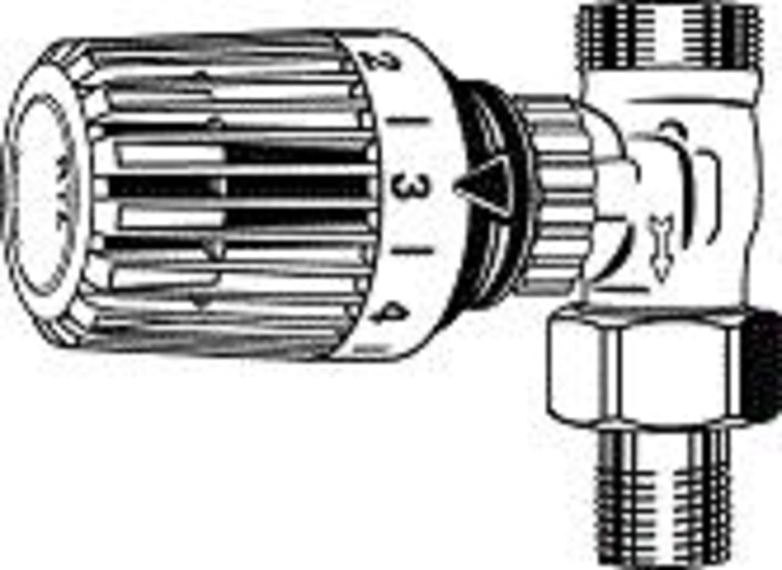 Heimeier RTL ventiel, G3/4", R1/2" ( buitendraad Recht)