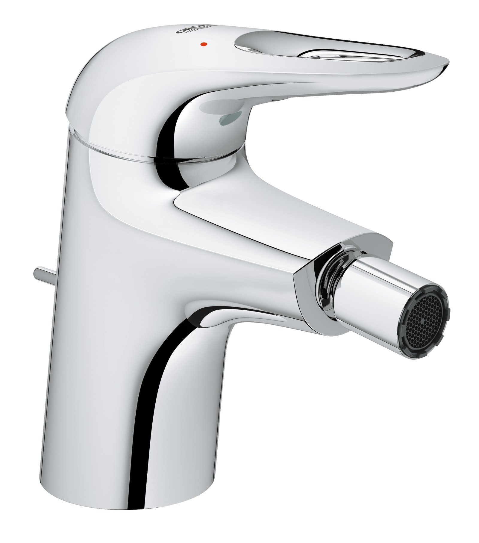 Grohe Eurostyle New, Bidetmengkraan, S-size, trekwaste, eengreeps, 1-gats, 137mm hoogte, 113mm uitloop, vast, chroom