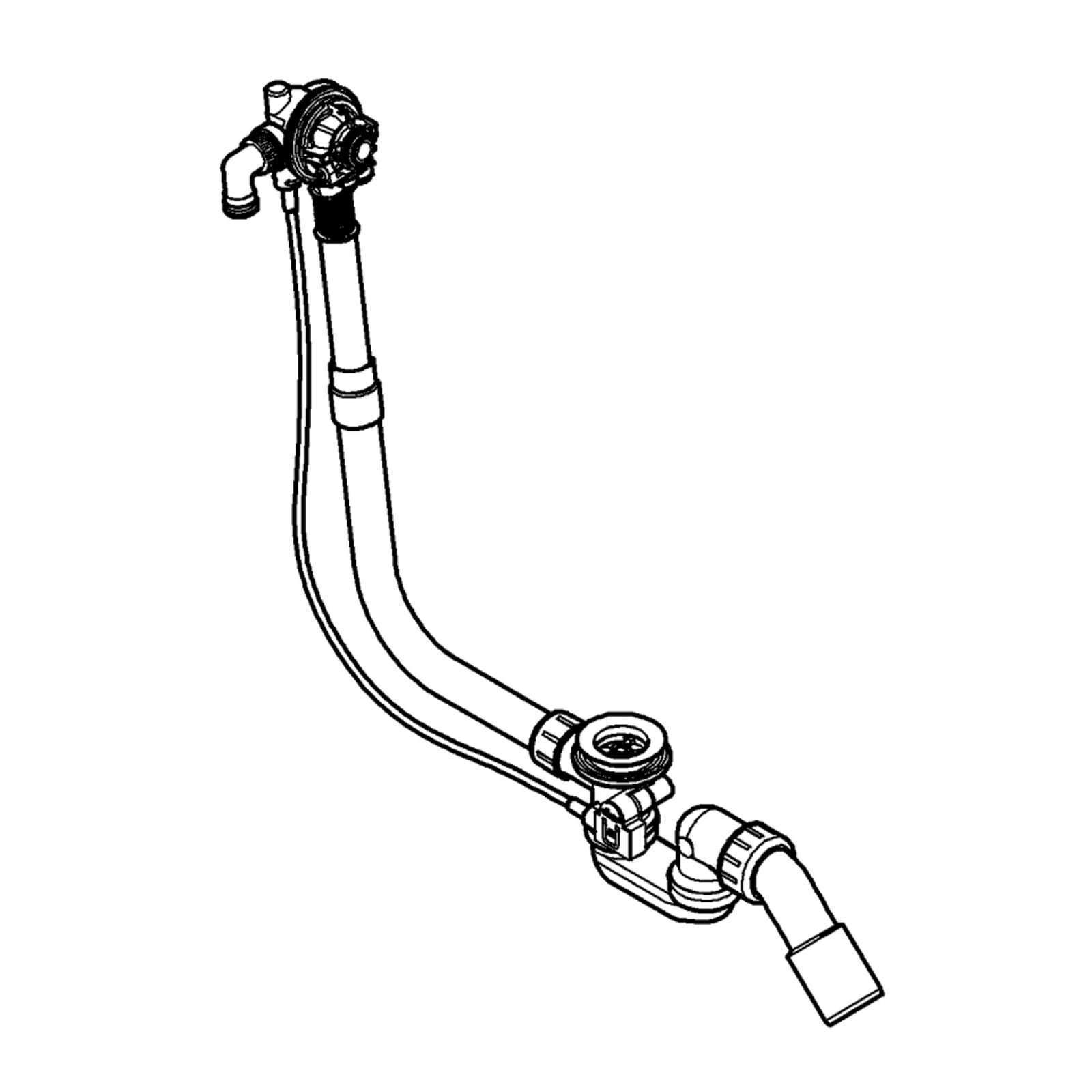 Grohe Talentofill, Overloopgarnituur, geen opbouwdeel, met sifon, 45 graden, hard graphite geborsteld (voor normale baden)