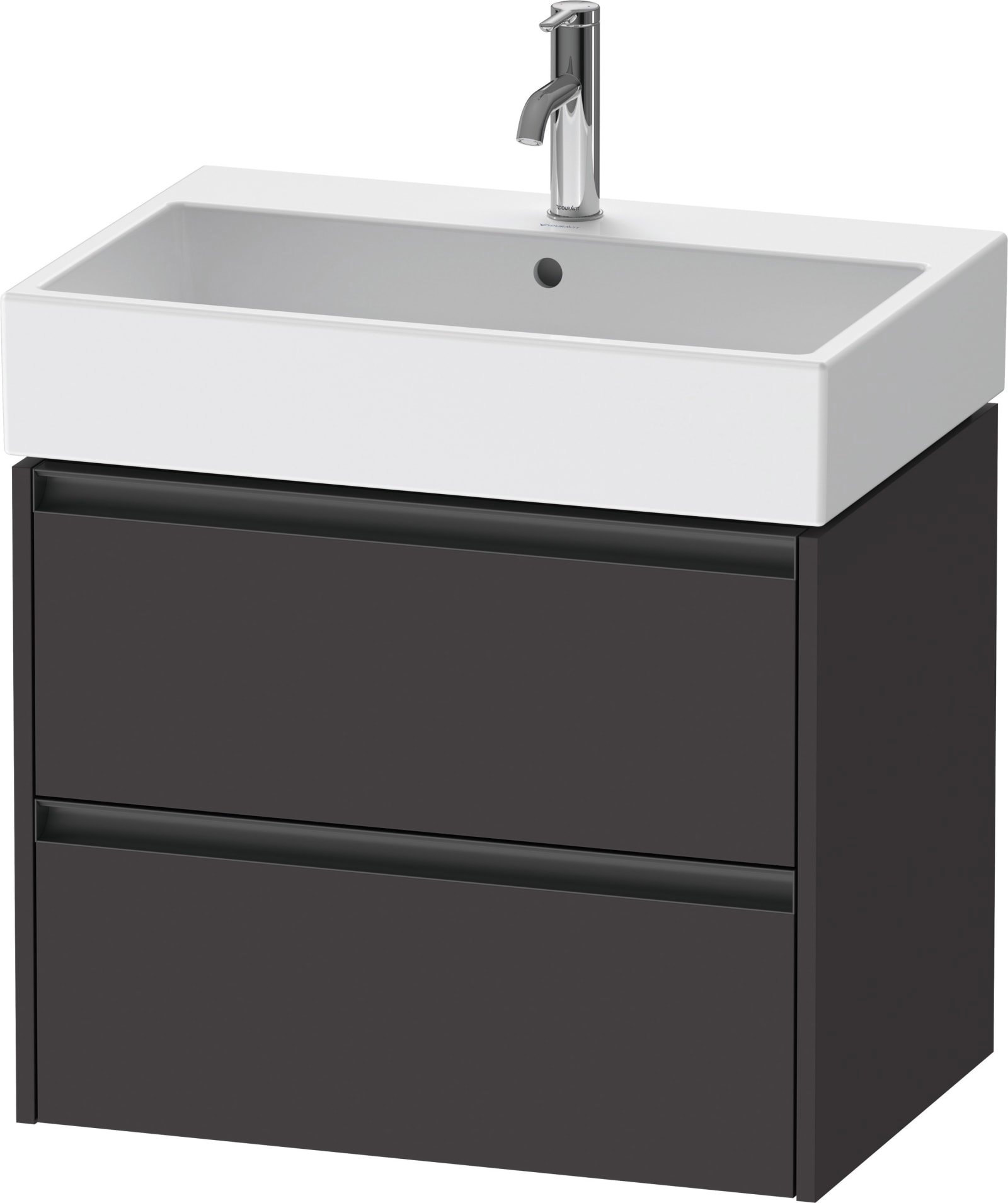 Duravit Ketho.2 Wastafelonderbouw hangend, Grafiet Supermat, rechthoekig, aantal kleine lades: 2 – K25276080800000