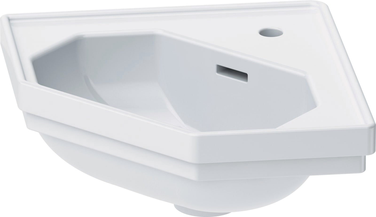Duravit Serie 1930 Hoekfonteintje 595 mm Wit Hoogglans, kraanvlak, aantal kraangaten per wasplaats: 1, overloop – 0793420000