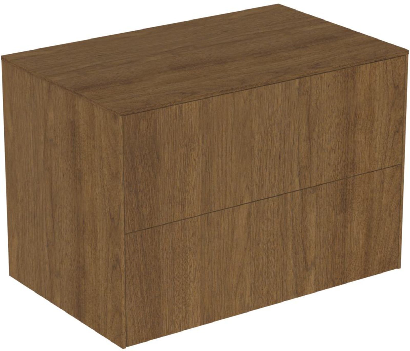 Ideal Standard Conca wastafelmeubel 800 x 500 x 550 mm, 2 laden. Inclusief afdekblad zonder uitsnijding, dark walnut