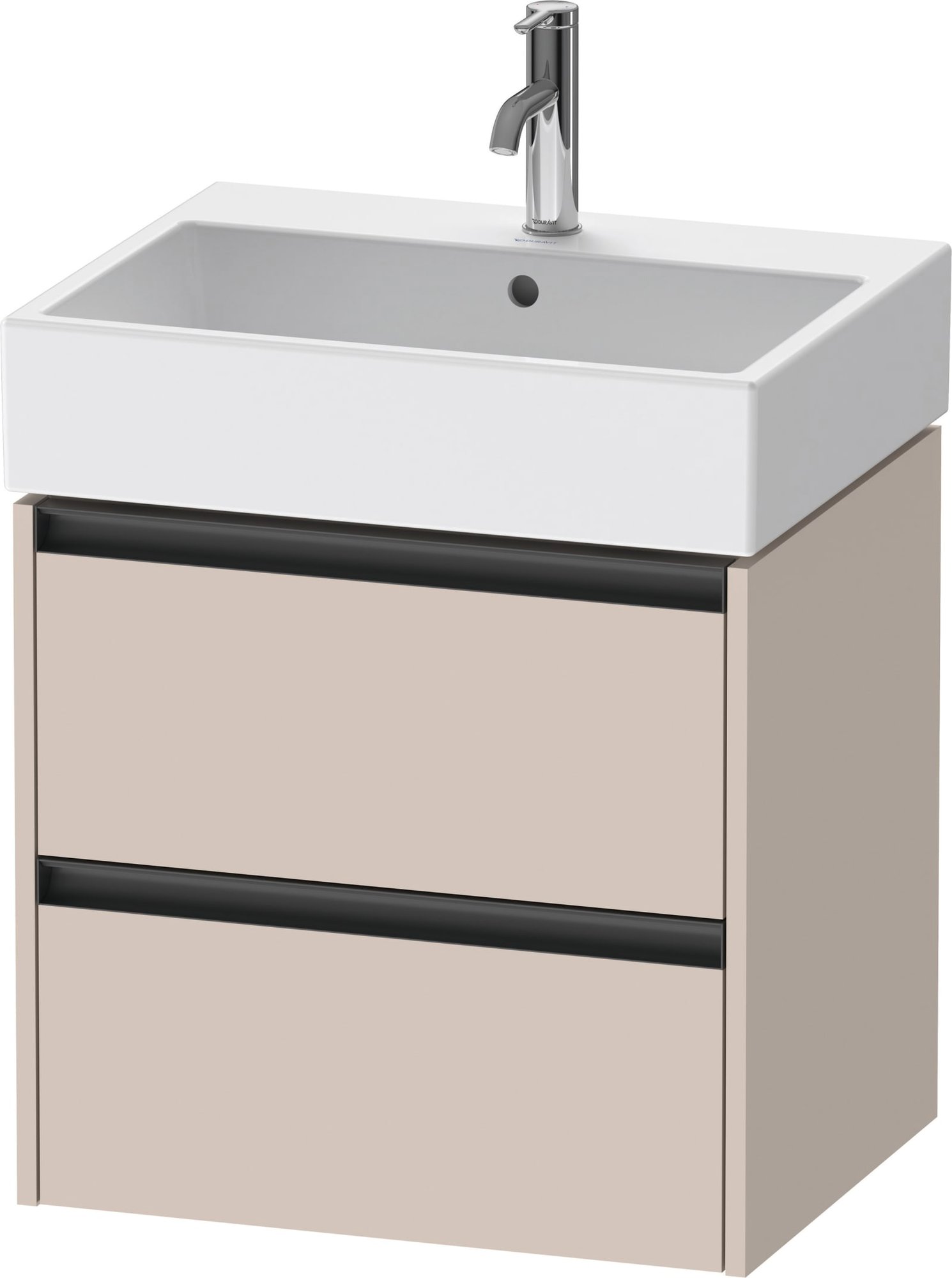 Duravit Ketho.2 Wastafelonderbouw hangend, Taupe Mat, rechthoekig, aantal kleine lades: 2 – K25275091910000