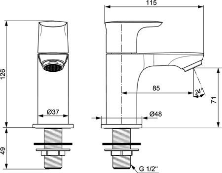 Ideal Standard Connect Air toiletkraan magnetic grey