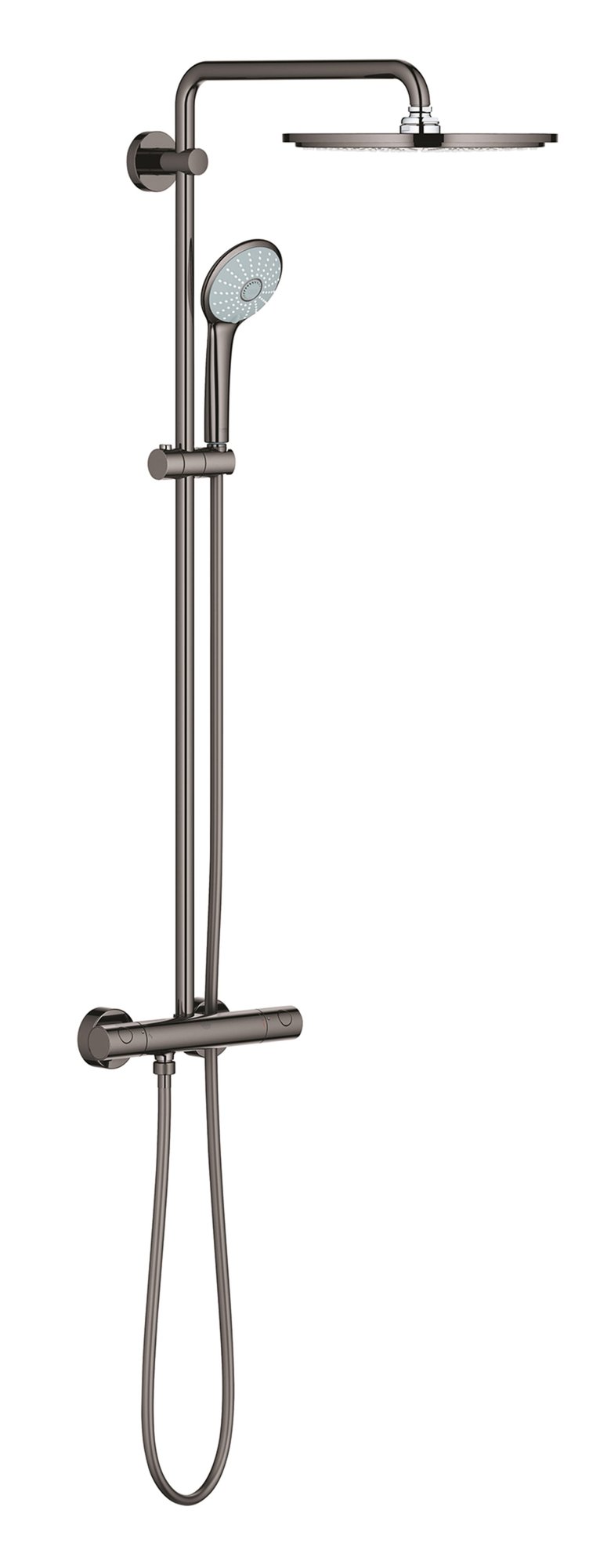 Grohe Euphoria systeem 310, Douchethermostaat, met douchesysteem, wand, tweegreeps, 2-gats, 150mm hart, hard graphite thumbnail 2
