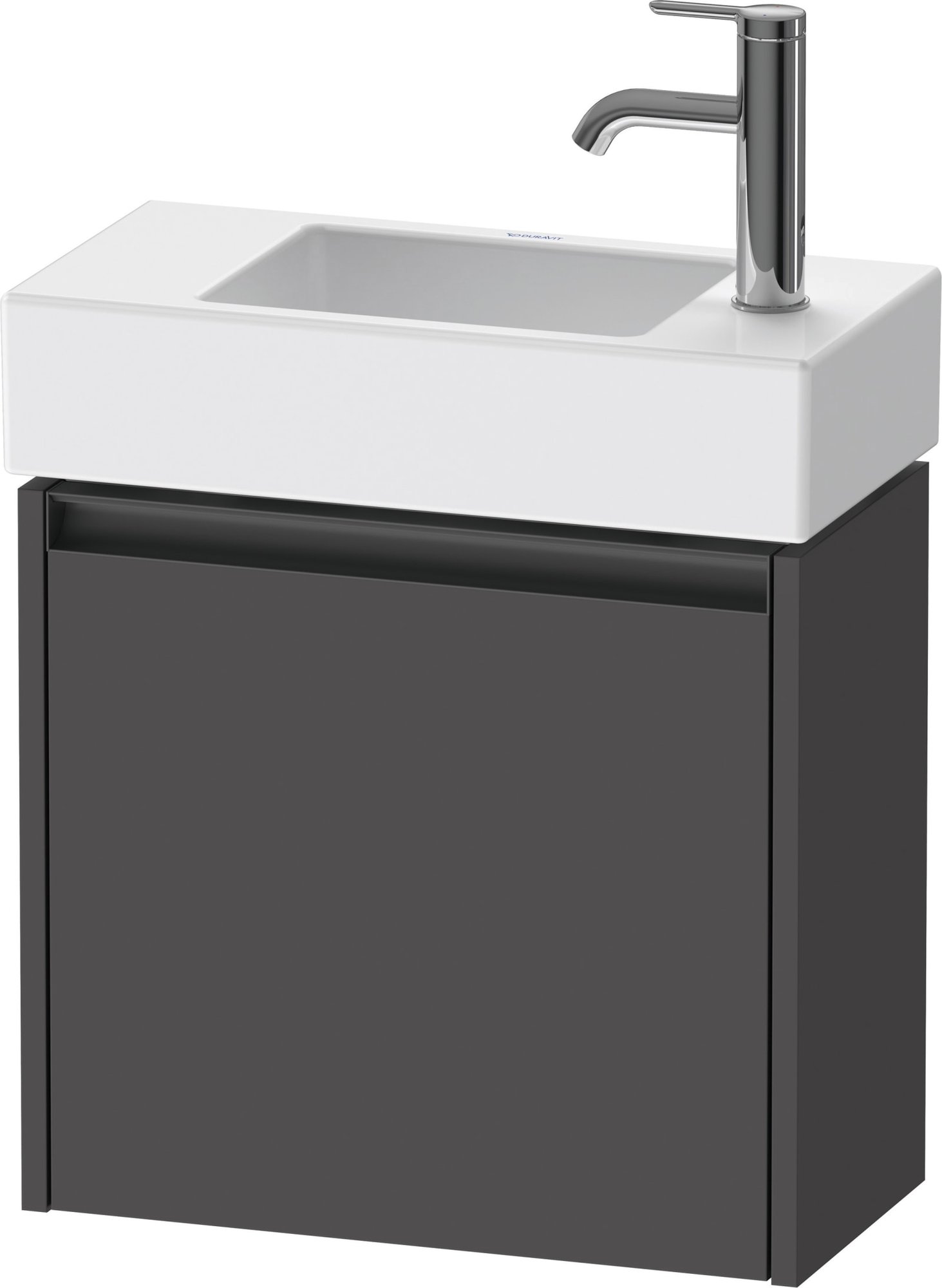 Duravit Ketho.2 Wastafelonderbouw hangend, Grafiet Mat, rechthoekig, aantal deuren: 1 – K25072R49490000