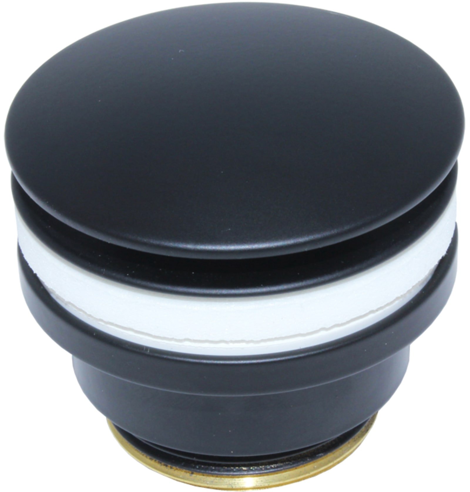 Beer click-clack afvoerplug 5/4"x60 mm mat zwart, m. grote stop