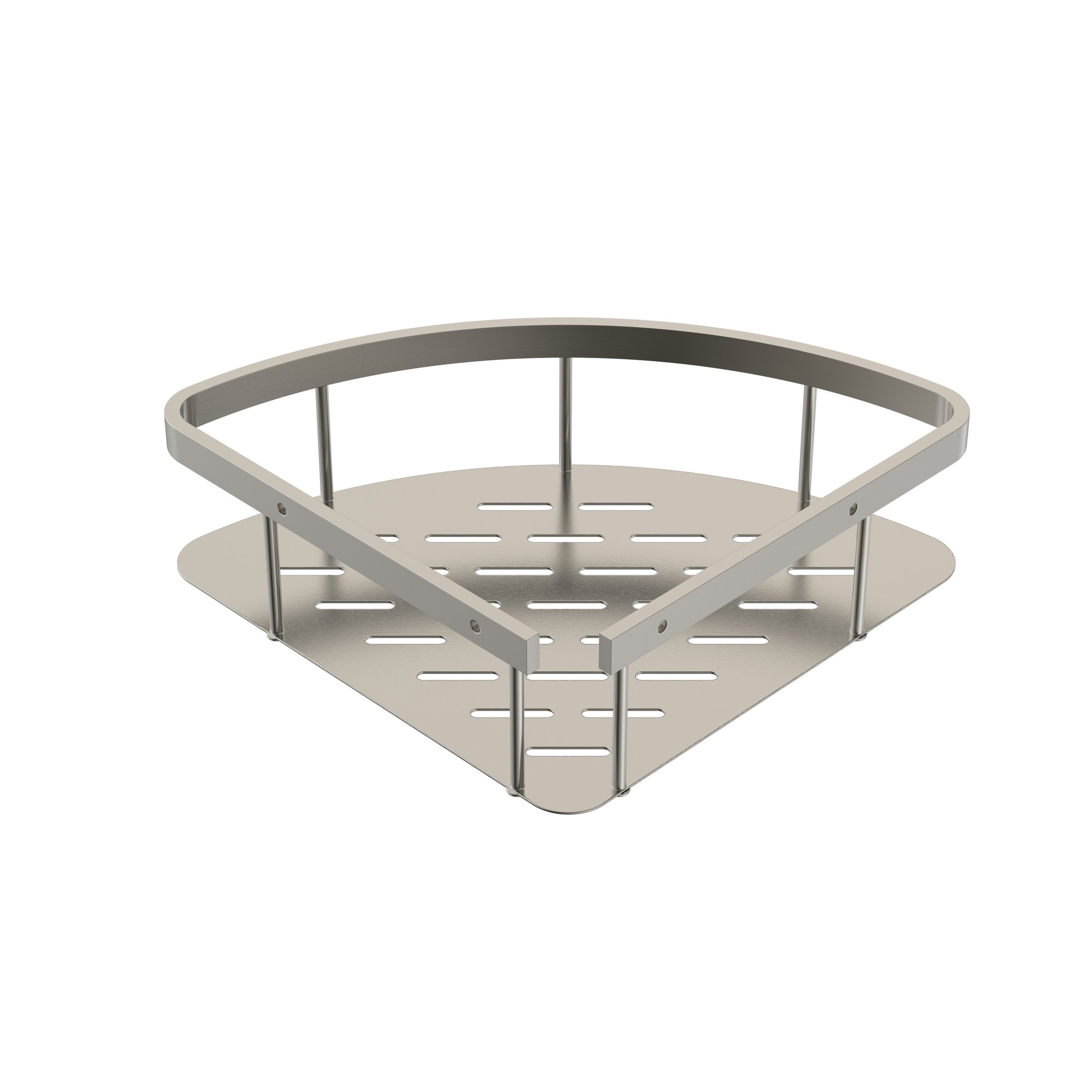 UNIFORMA DOUCHEKORF - HOEKMODEL - 22X7X22CM - GEBORSTELD RVS