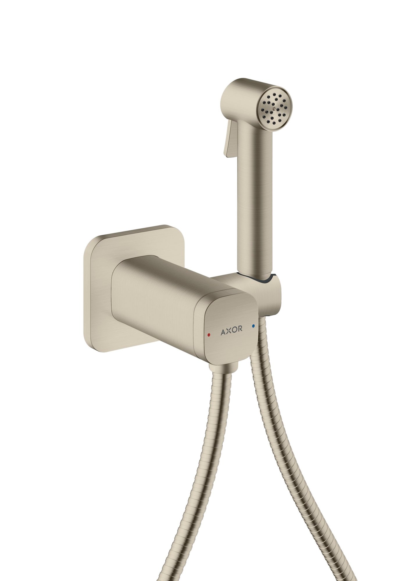AX Bidette Showers handdouche 1jet square gemengd water met wandhouder en slang 125cm (1200841284)