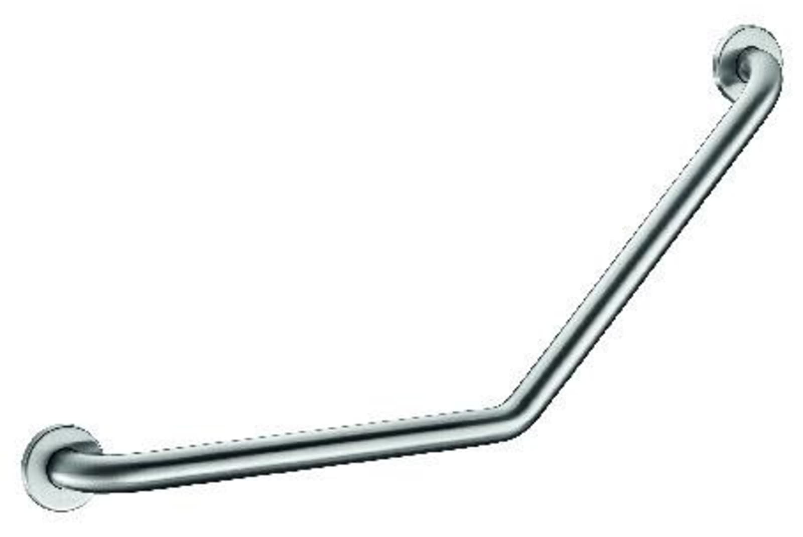 Delabie greep 135° Ø32 400x400, 2 bevestigingspunten, rvs mat gepolijst