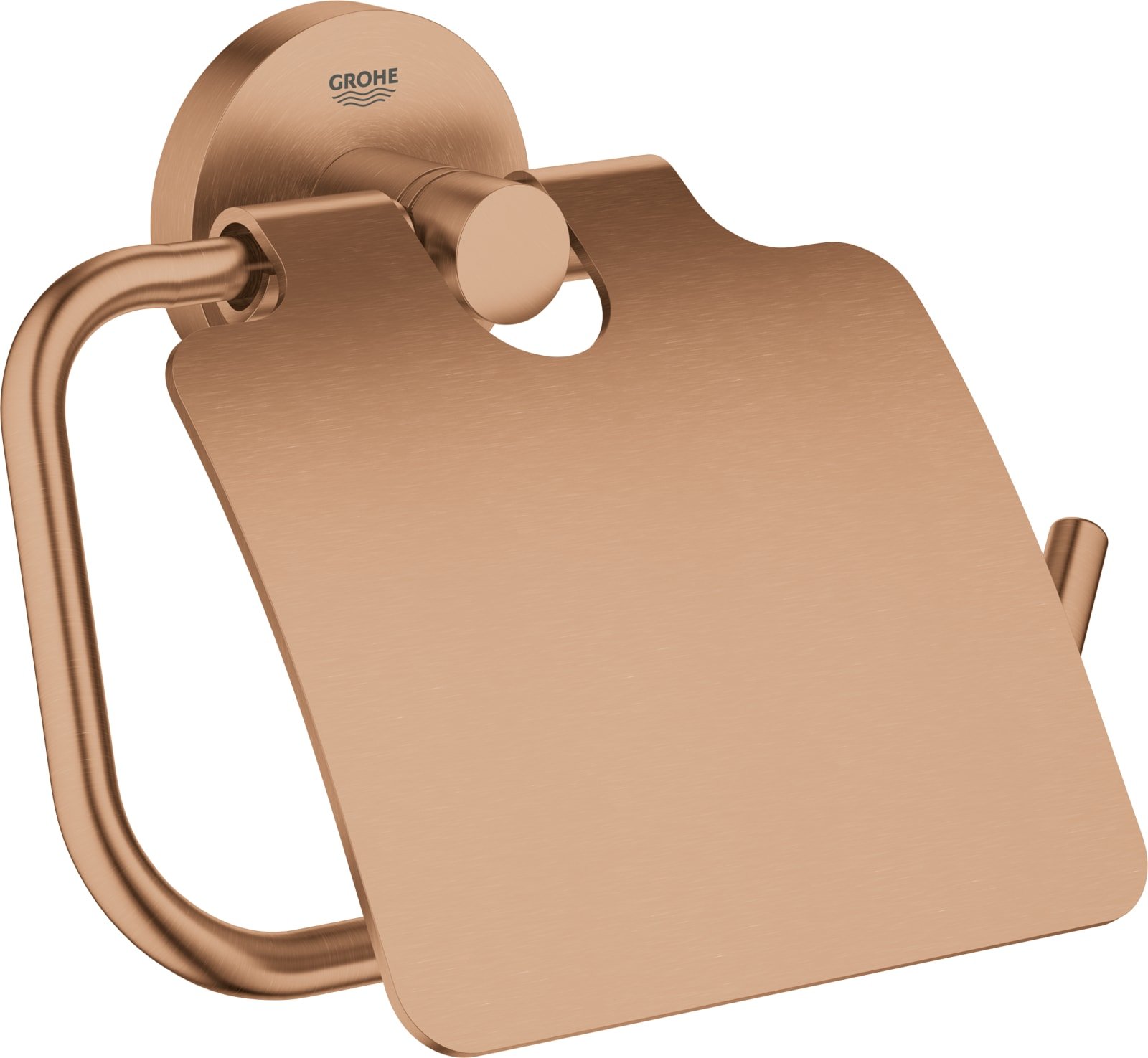 Grohe Essentials, Toiletrolhouder met deksel, rond, wand, 1-gats, metaal, warm sunset geborsteld
