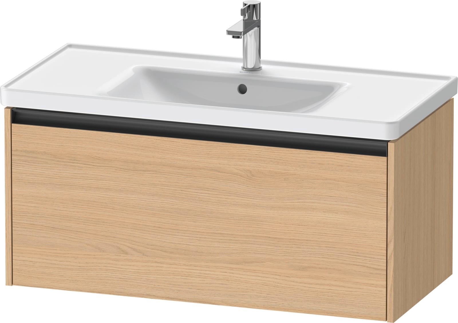 Duravit Ketho.2 Wastafelonderbouw hangend, Natuur eiken Mat, rechthoekig, aantal grote lades: 1 – K25084030300000