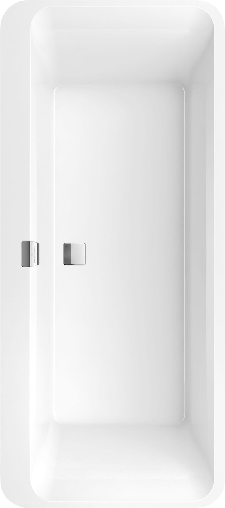 Villeroy & Boch, Squaro Edge 12 Quaryl ovaal duo bad 1800x800mm met badpoten en afvoer-/overloopkombinatie, wit