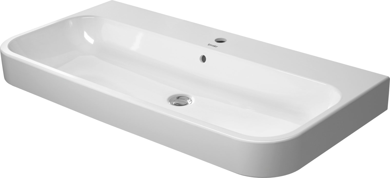 Duravit Happy D.2 Wastafel 1000 mm Wit Hoogglans, kraanvlak, aantal kraangaten per wasplaats: 1, overloop, geslepen – 2318100027