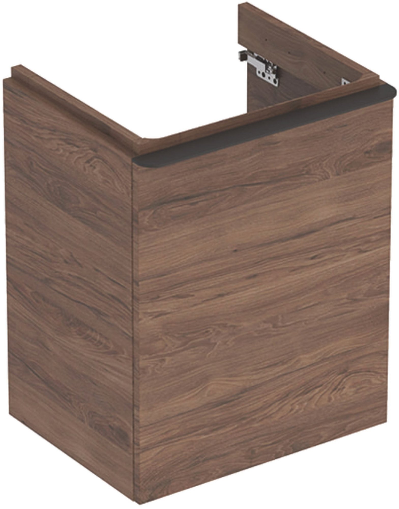 Geberit Smyle, Onderbouwkast fontein, vierkant, 1x deur, rechts, spaanplaat, 617 x 492 x 406mm (HxBxD), notelaar hickory