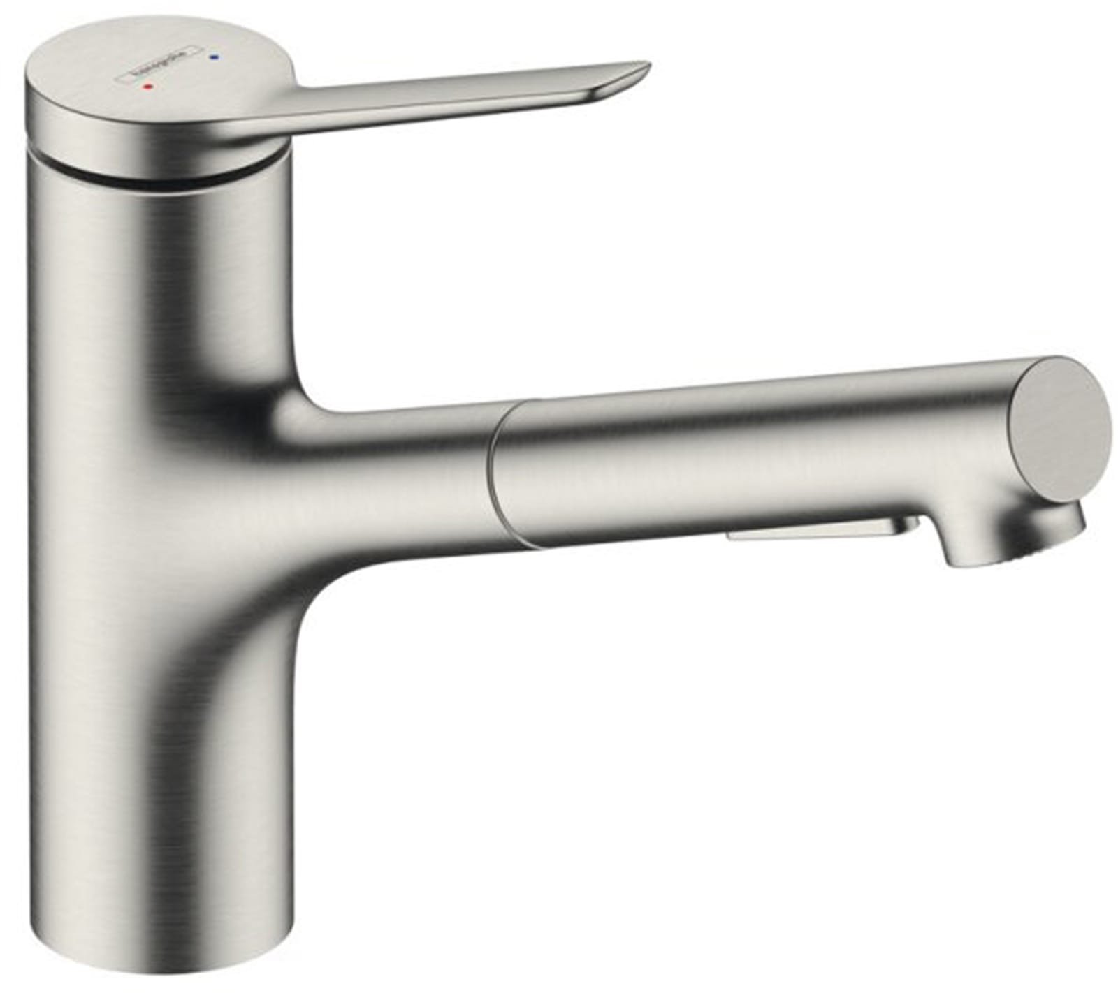 Hans Grohe Zesis M33 ééngreeps keukenmengkraan 150 2j uittrekbare vuistdouche rvs-look