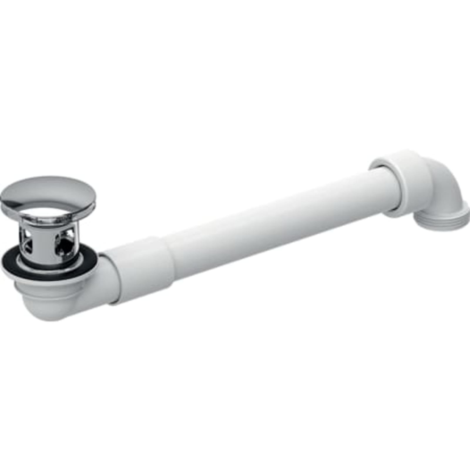 Geberit afvoerplug ruimtesparend model, met externe stop met drukbediening push open d=32mm, G=1 1/4'. Glans chroom