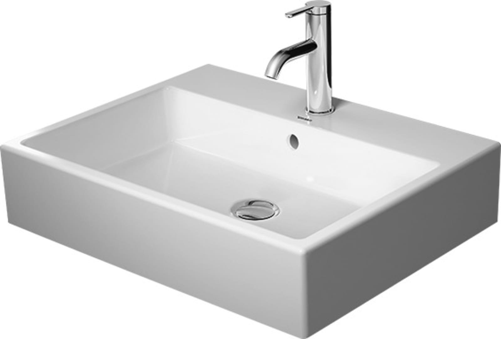 Duravit opzetwastafel 60cm geslepen met overloop rugzijde geglazuurd incl. bevestiging, zonder kraangat wit