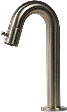 Blue Label Viby fonteinkraan laag model, geborsteld nikkel