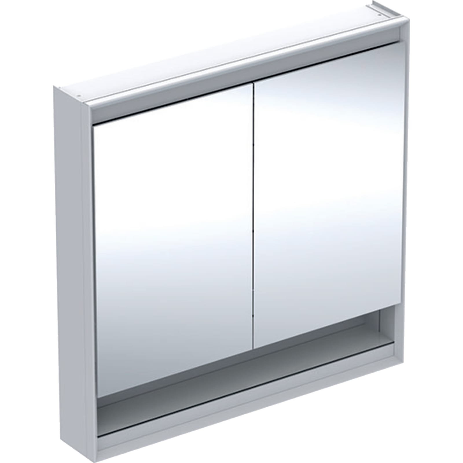 Geberit ONE opbouw spiegelkast met nis met twee deuren 90x90cm ComfortLight wit